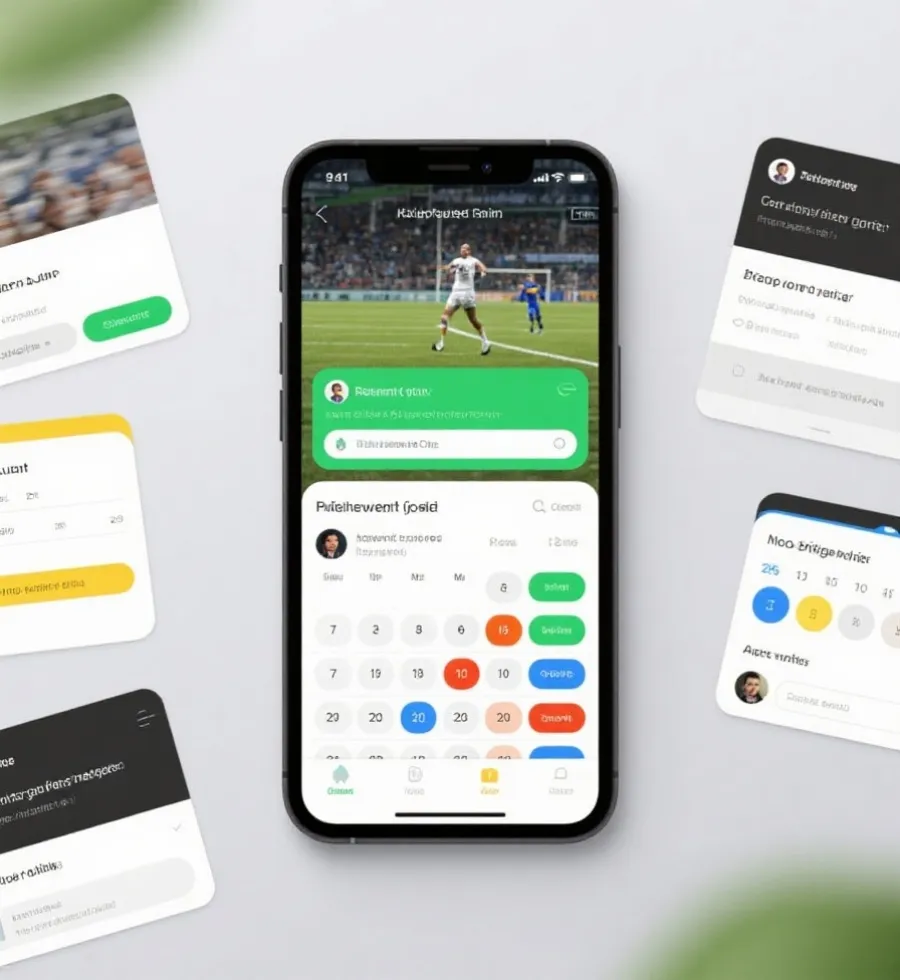 移动端下载与赛事提醒功能示意图